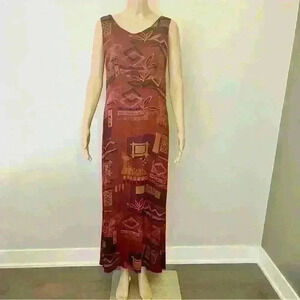 Vintage Boho Maxi Dress Pattern V Neck Relaxed Fit  Sleeveless Summer Dress